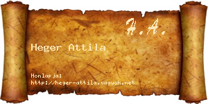 Heger Attila névjegykártya